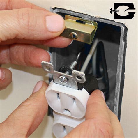 g-clip electrical box repair|outlet box screw holes stripped.